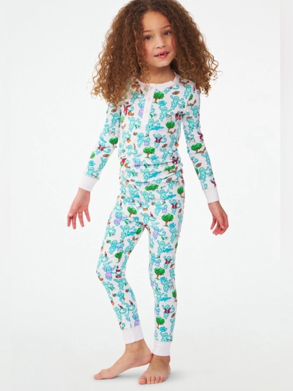 Roller Rabbit Kids Monkey Georgia Pima Cotton Pajamas Size 12 Years